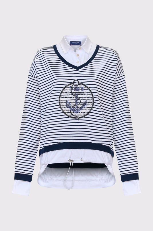 Sweatshirt mit Stehkragen aus Baumwolle-Modal-Mix (1/1 Arm)