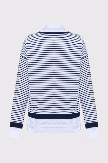 Stand-up collar sweatshirt in cotton-modal blend (long sleeve)