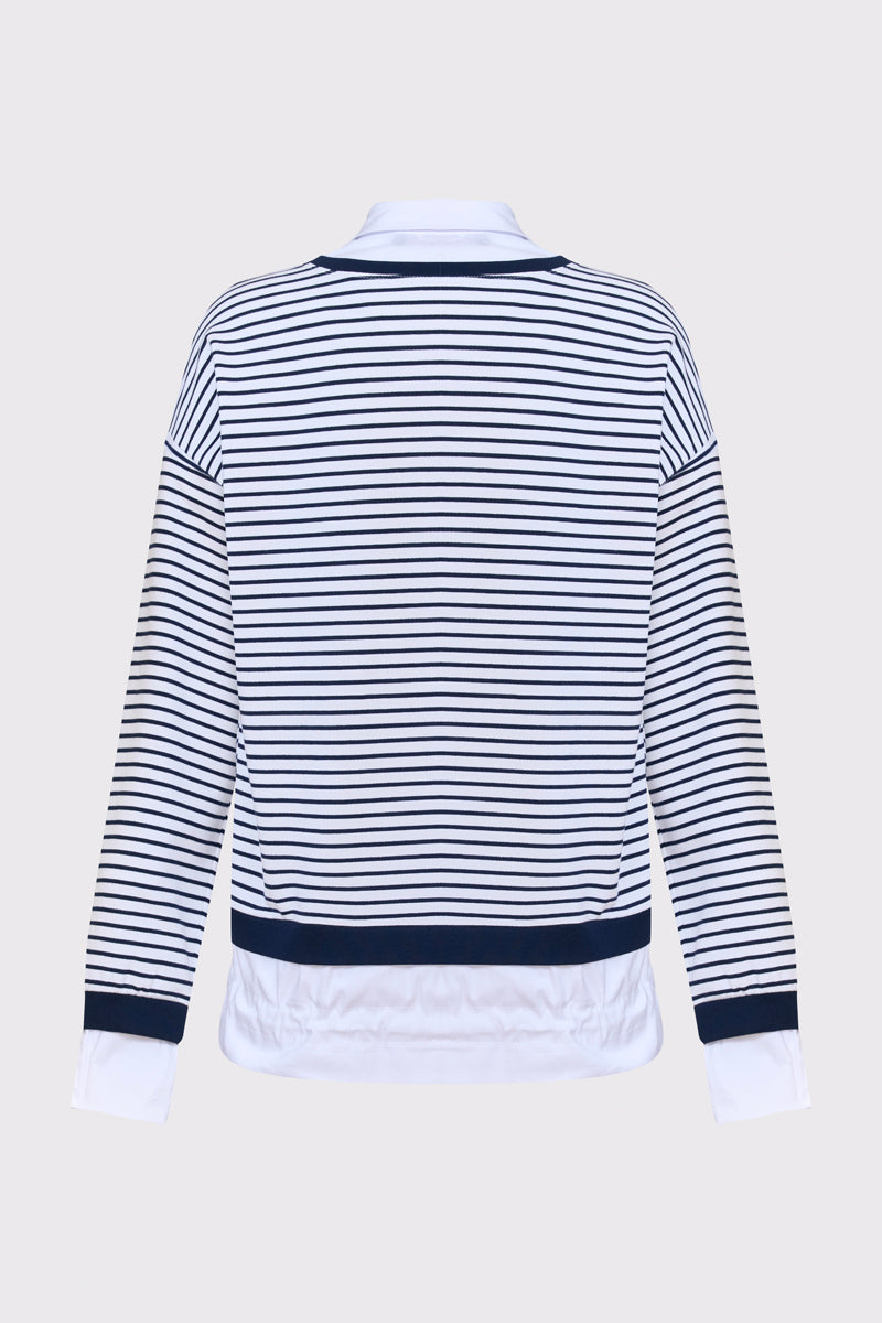 Stand-up collar sweatshirt in cotton-modal blend (long sleeve)