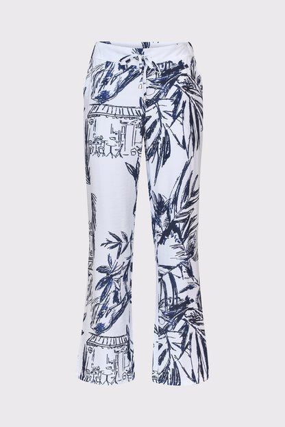 Jersey trousers in a viscose blend with a print and wide leg