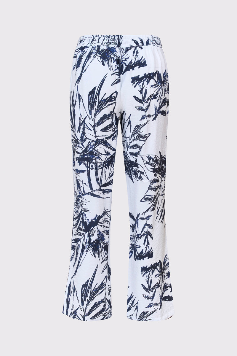 Jersey trousers in a viscose blend with a print and wide leg