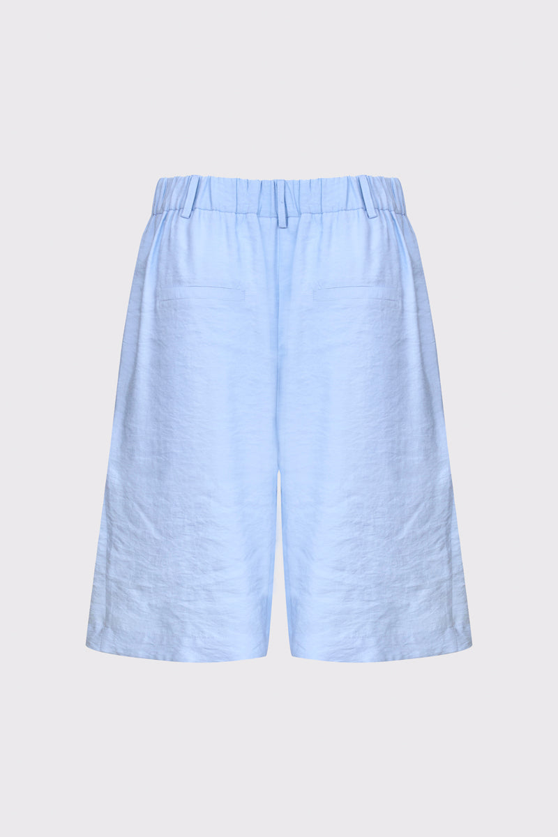 Bermuda shorts in modal-polyester blend with wide leg