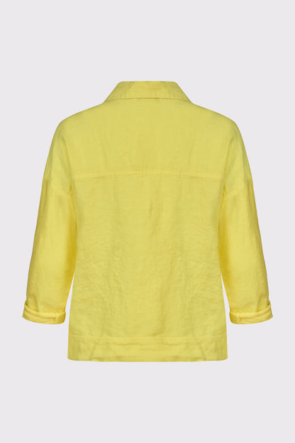 Pure Linen Jacket with Broderie Anglaise and Chest Pockets (Long Sleeves)