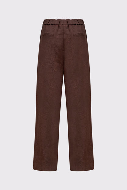 Hose aus reinem Leinen mit weitem Bein und Bundfalten (DOB Pants)
