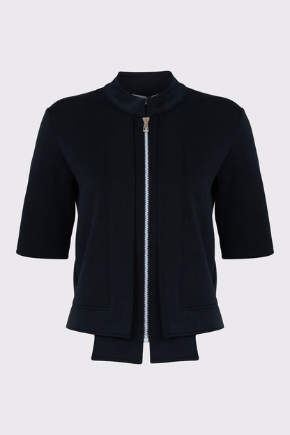 Short-sleeve sweatshirt jacket in modal-polyester blend with zip (DOB Sweat Jacket)