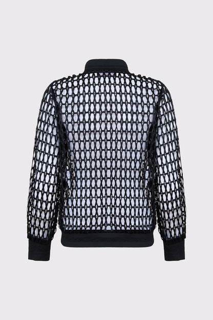 Blouson‑Jacke aus Polyester mit Netzstruktur und Reißverschluss