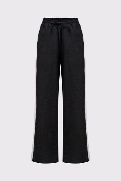 Hose aus Lycra mit weitem Bein und Seitenstreifen