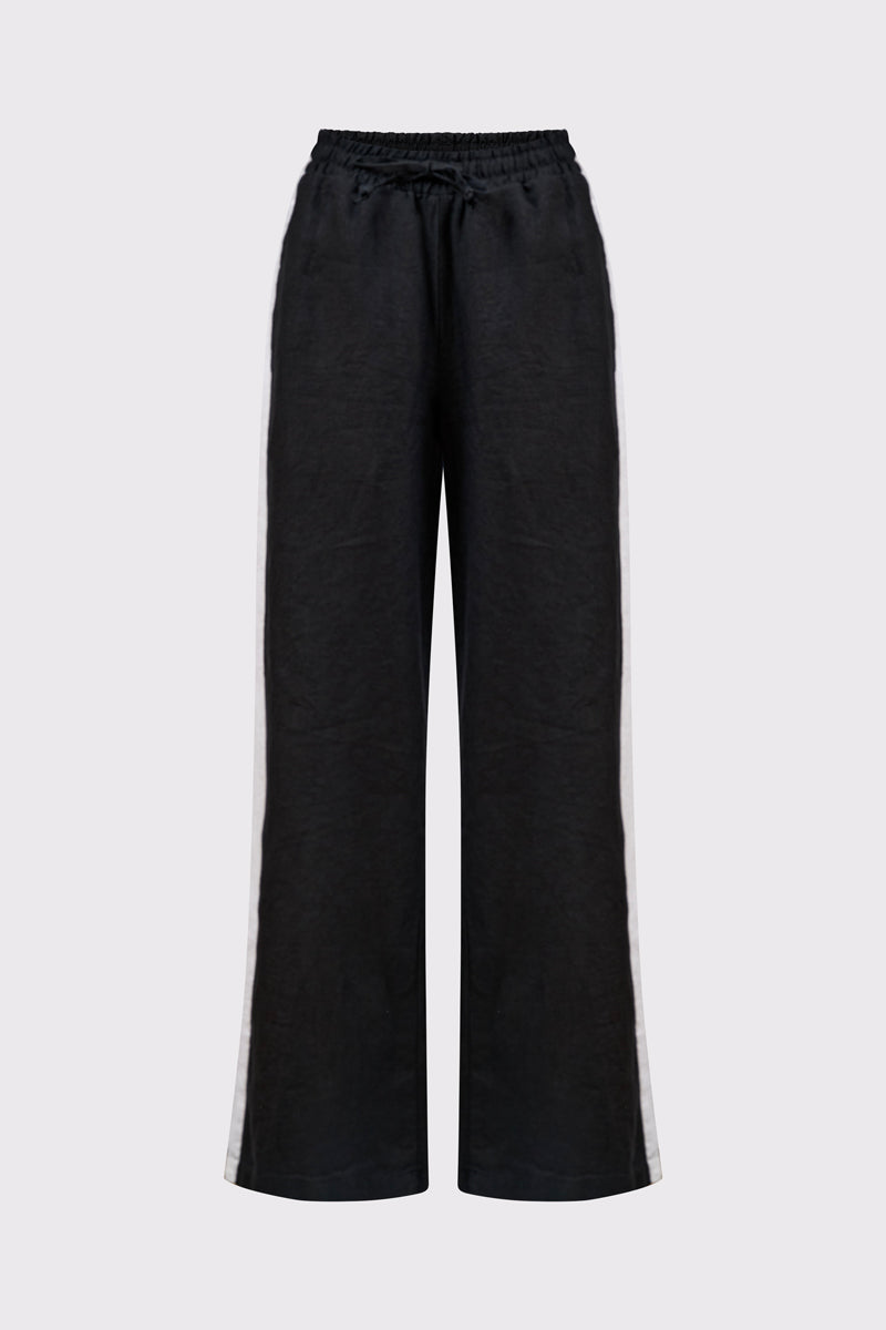 Lycra wide-leg trousers with side stripes
