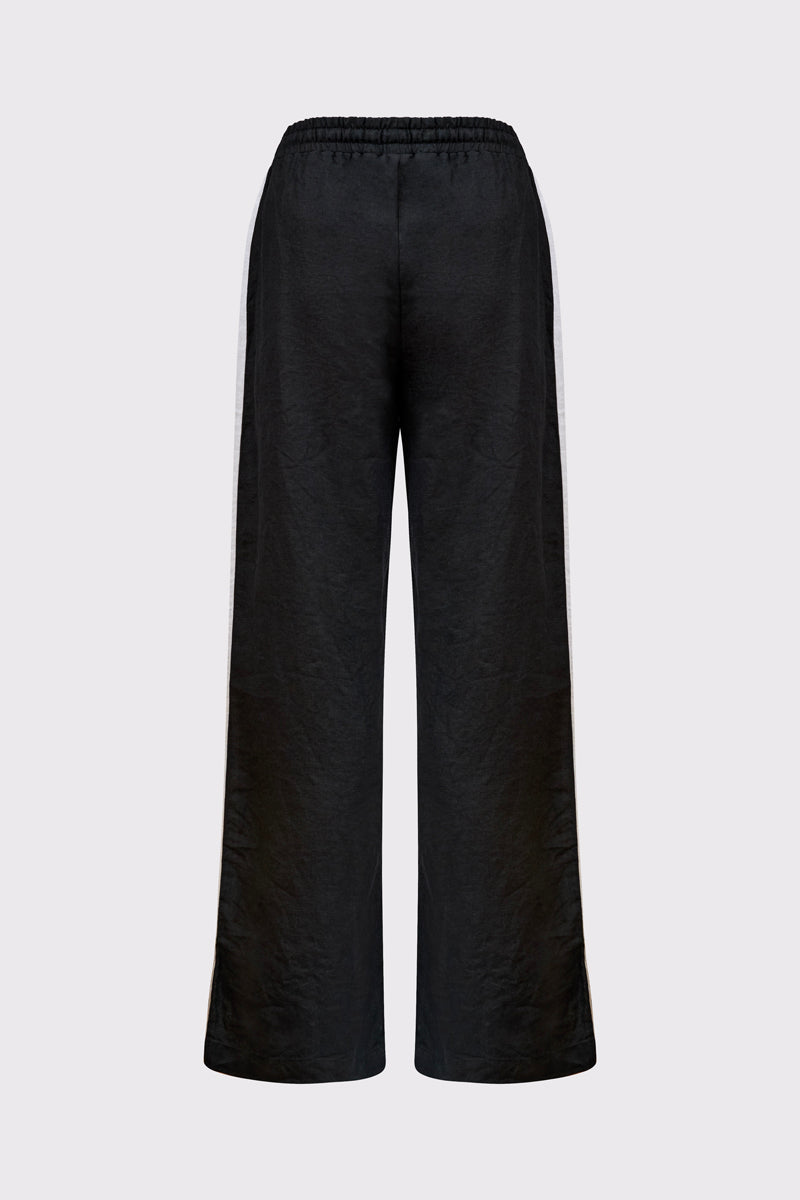 Lycra wide-leg trousers with side stripes