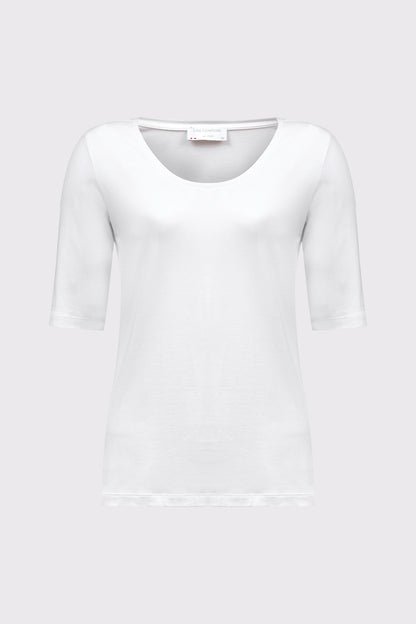 Bamboo-viscose-elastane T-shirt with a round neckline