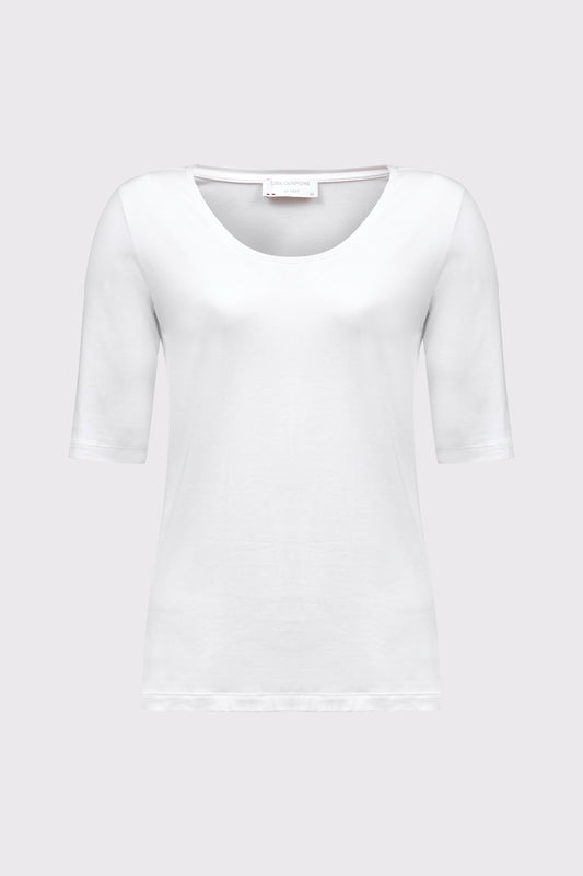 T‑Shirt aus Bambus‑Viskose‑Elasthan mit Rundhalsausschnitt