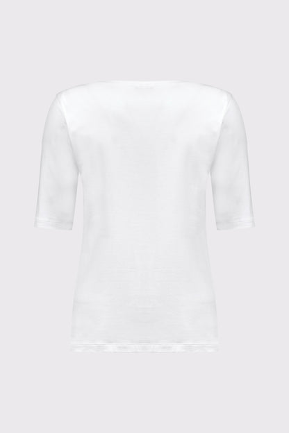 Bamboo-viscose-elastane T-shirt with a round neckline