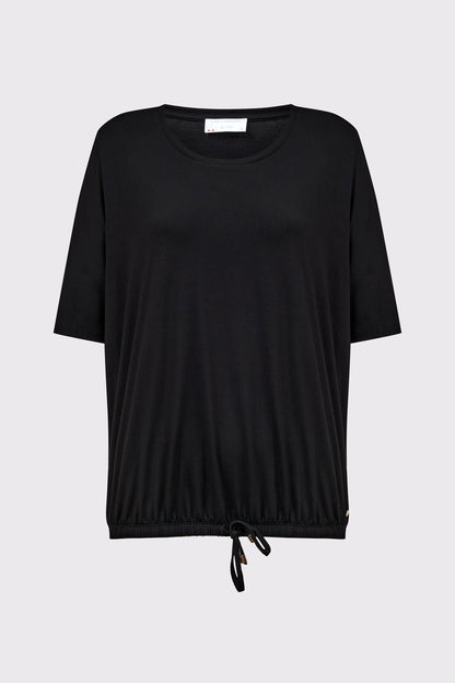T-shirt in bamboo viscose elastane with round neck and drawstring
