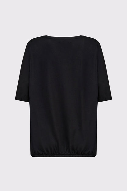T-shirt in bamboo viscose elastane with round neck and drawstring