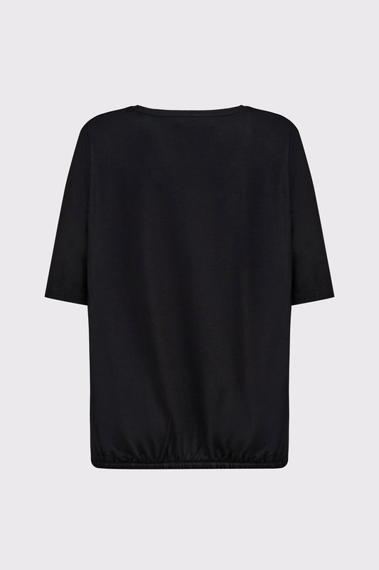 T-shirt in bamboo viscose elastane with round neck and drawstring