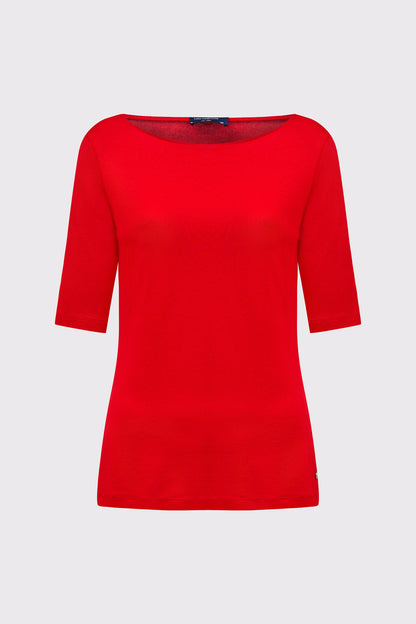 Bamboo-viscose-elastane T-shirt with a round neckline