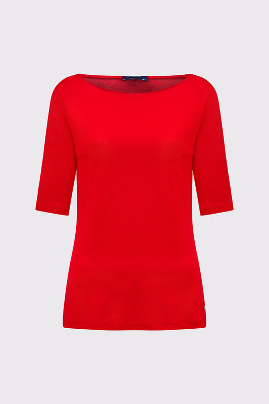 T‑Shirt aus Bambus‑Viskose‑Elasthan mit Rundhalsausschnitt