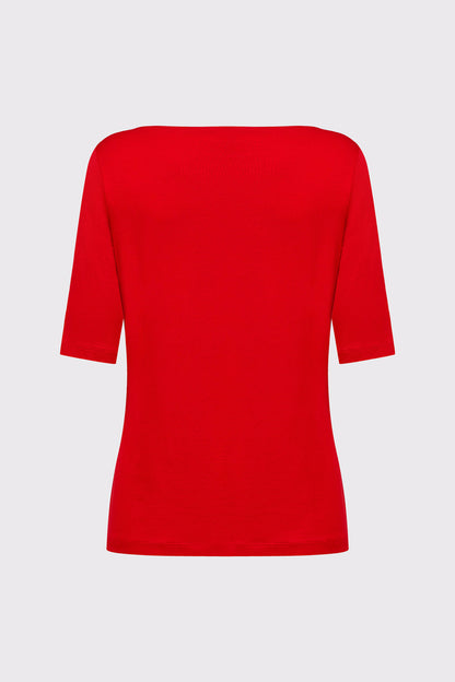 Bamboo-viscose-elastane T-shirt with a round neckline
