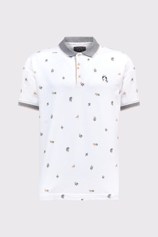 Men's Polo Shirt with Allover Print – Modern & Stretchy