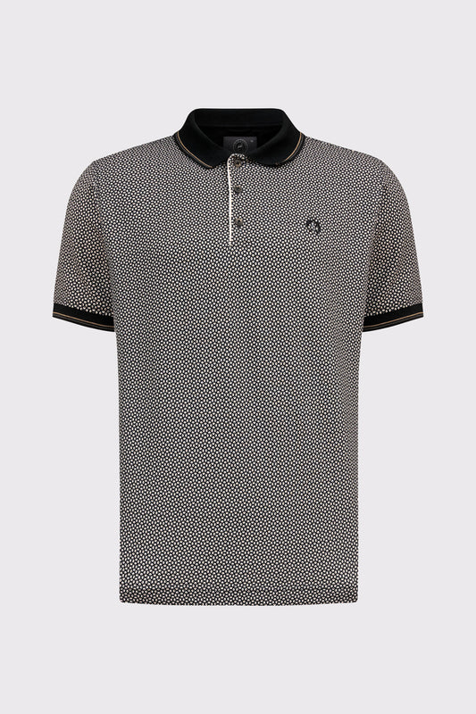 Men's Polo Shirt with All-Over Pattern – Cotton-Elastane