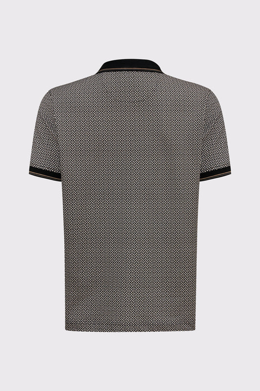 Men's Polo Shirt with All-Over Pattern – Cotton-Elastane