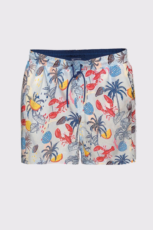 Men's swim shorts with maritime all-over print – lightweight & quick-drying