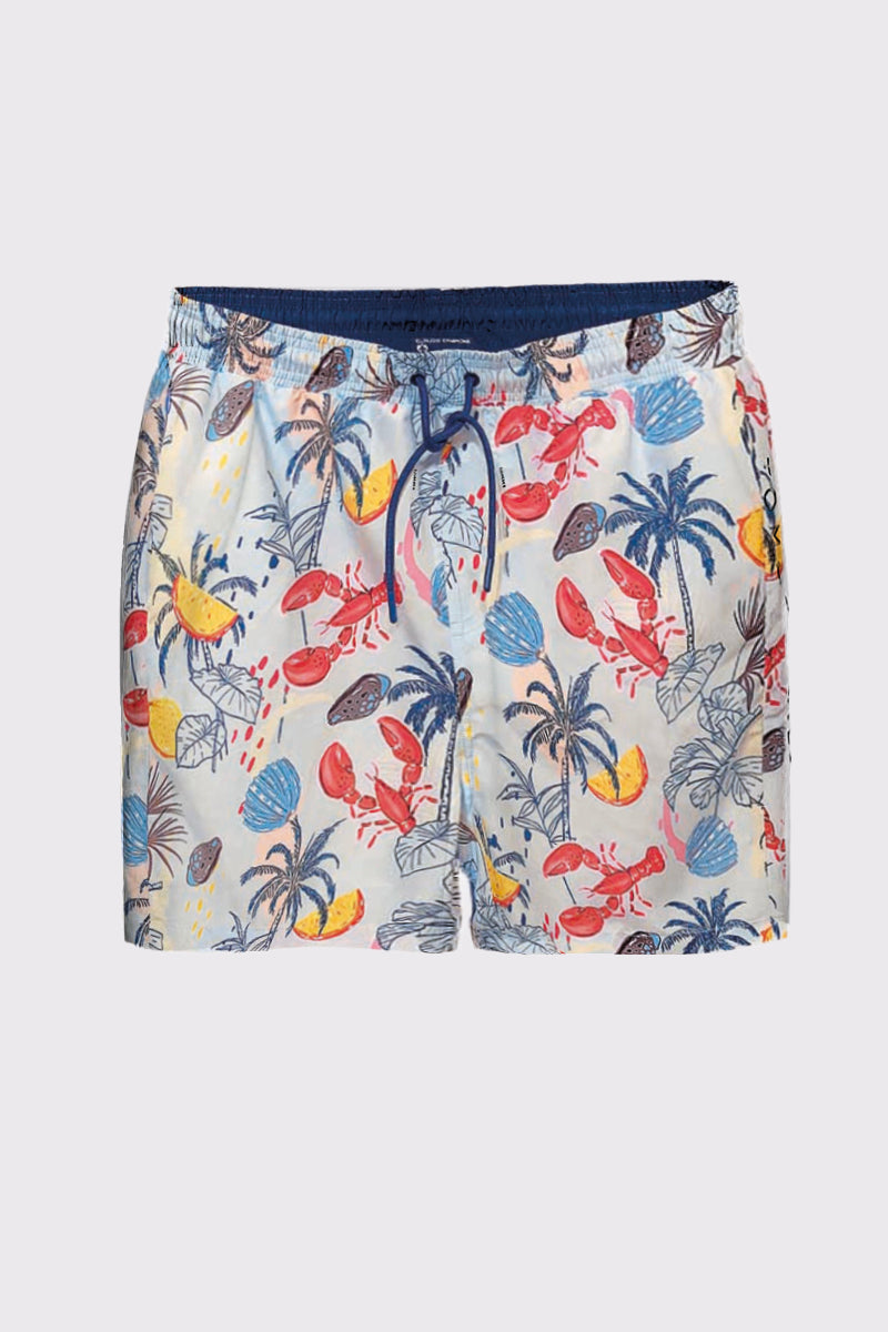 Badeshorts Herren mit maritimem Allover-Print – leicht & schnelltrocknend – beach print 2 #Farbe_41692 beach print 2