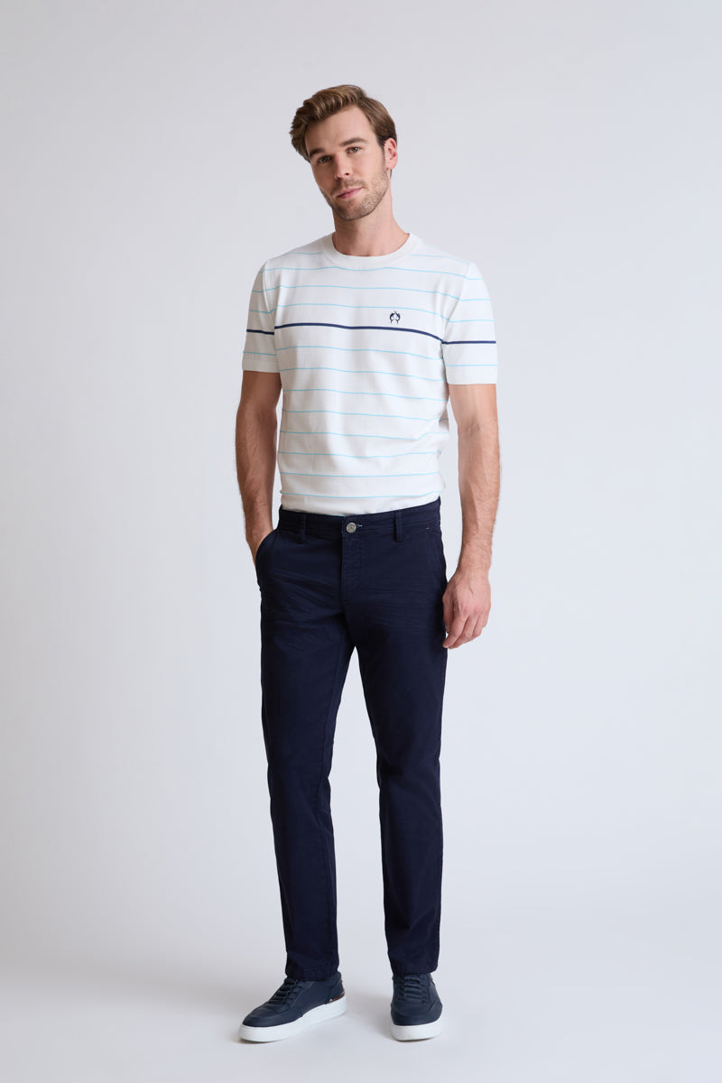 Claudio Campione Baumwoll-Chino mit Stretch – navy #Farbe_85400 navy