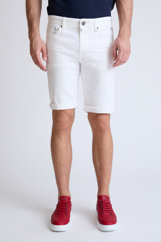 Yachting denim shorts with turn-up hem