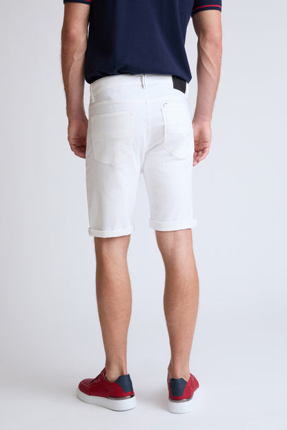 Yachting Denim-Shorts mit Umschlagsaum