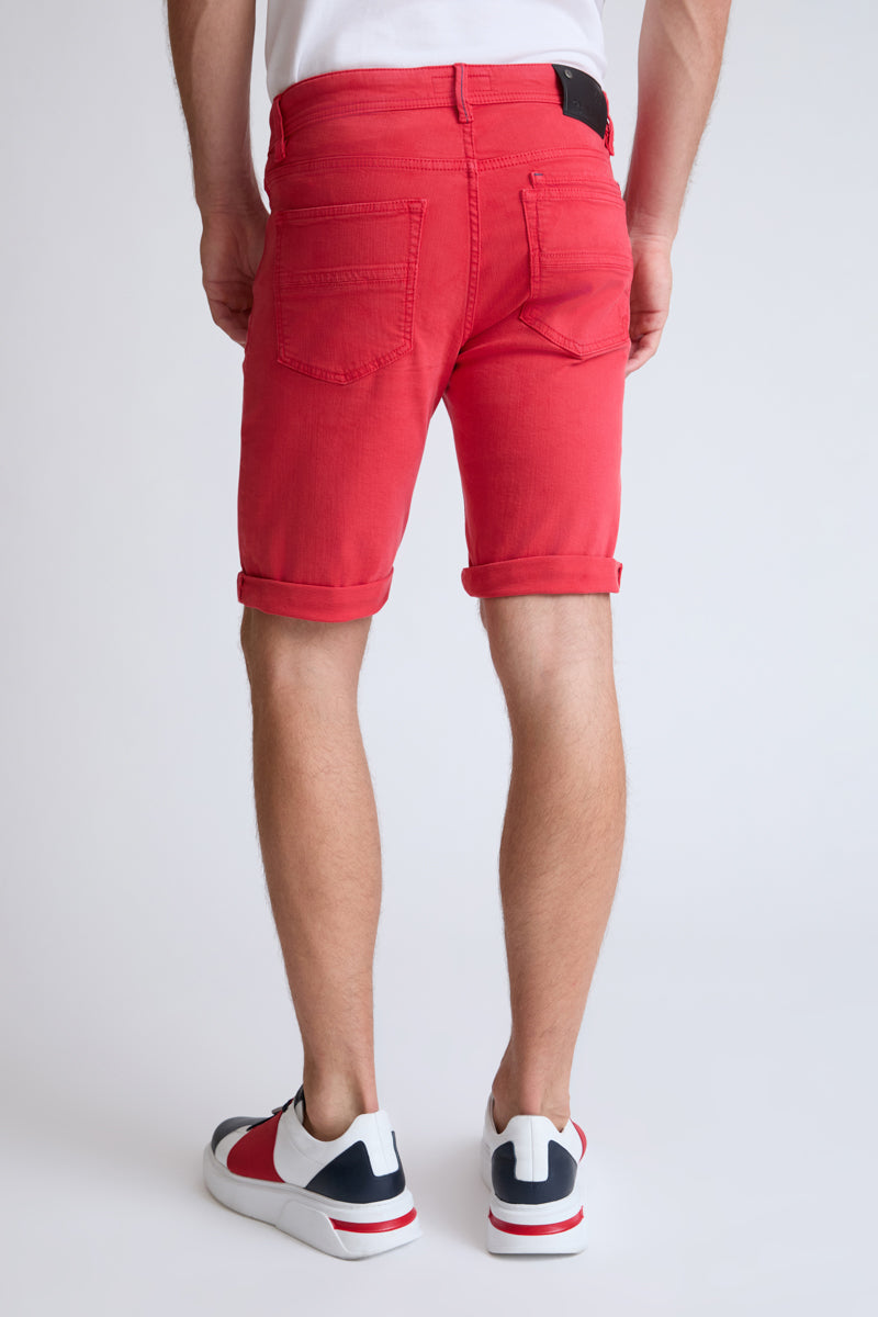 Yachting Denim-Shorts mit Umschlagsaum – red #Farbe_60100 red