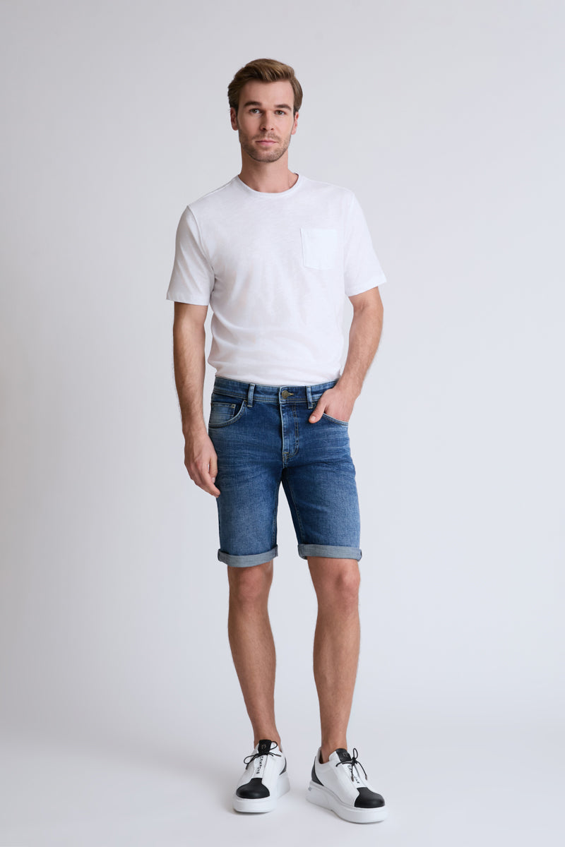 Yachting Denim-Shorts aus Baumwoll-Stretch