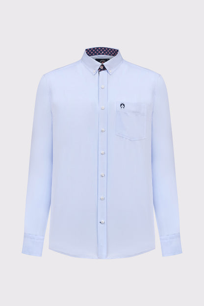 Baumwoll-Button-Down-Hemd mit Brusttasche – modern & klar