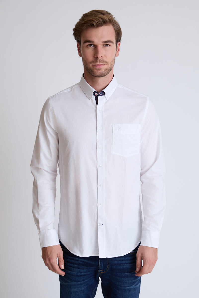 Button-Down-Hemd aus reiner Baumwolle mit Brusttasche – white oxford #Farbe_10005 white oxford