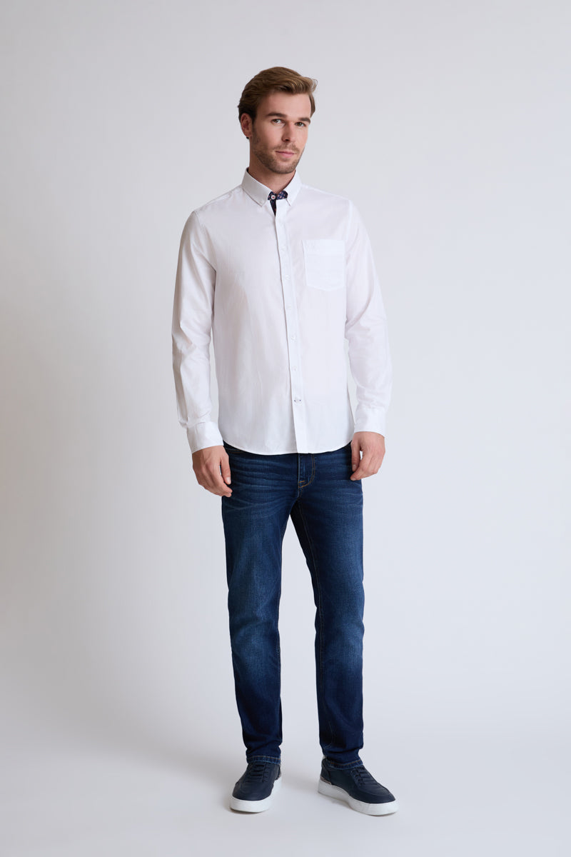Button-Down-Hemd aus reiner Baumwolle mit Brusttasche – white oxford #Farbe_10005 white oxford