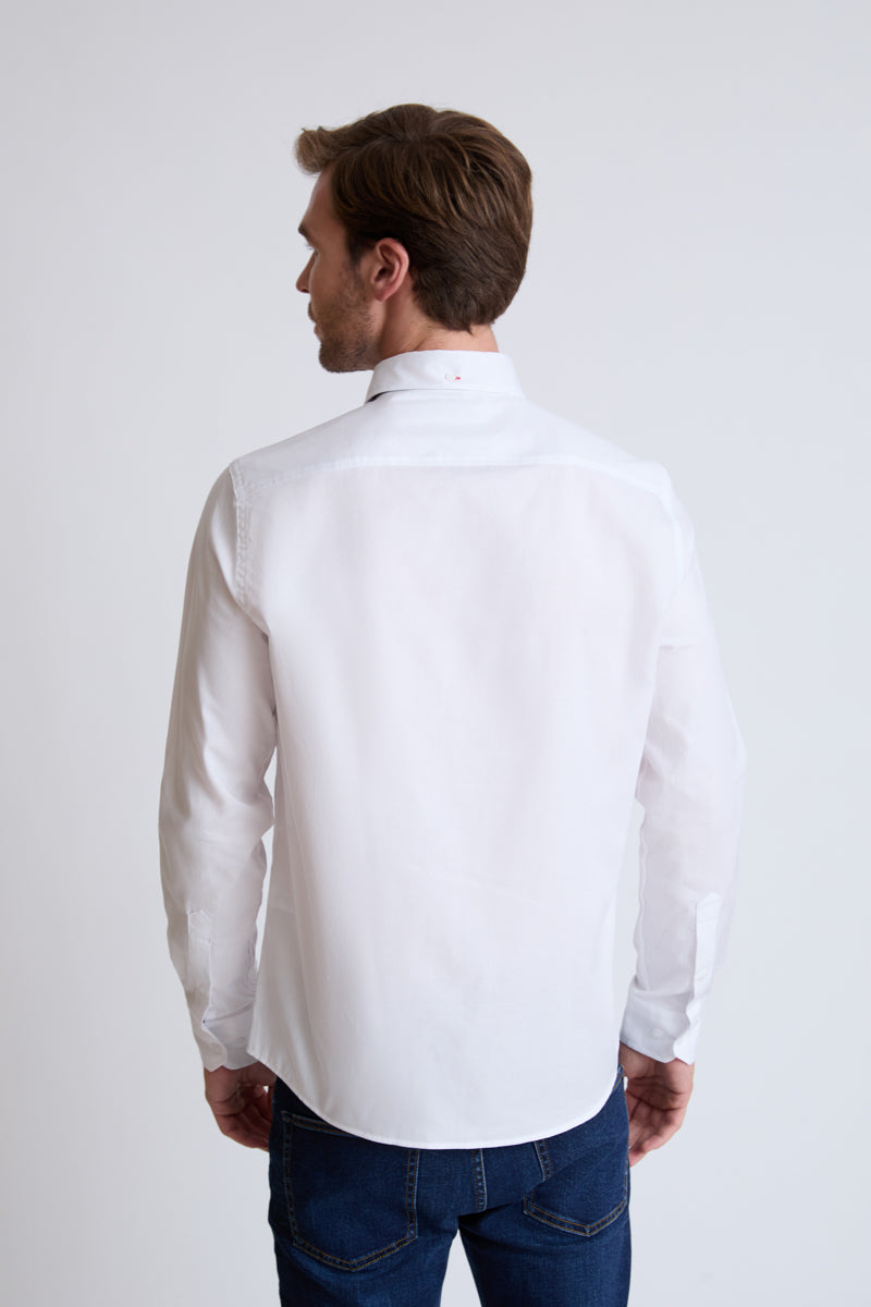 Button‑Down‑Hemd aus reiner Baumwolle mit Brusttasche (1/1 Arm)