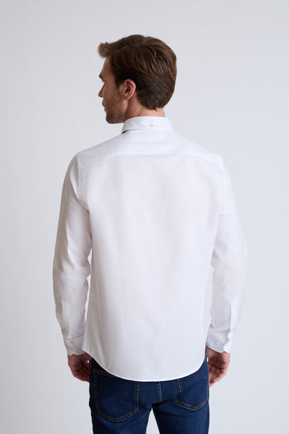 Button‑Down‑Hemd aus reiner Baumwolle mit Brusttasche (1/1 Arm)