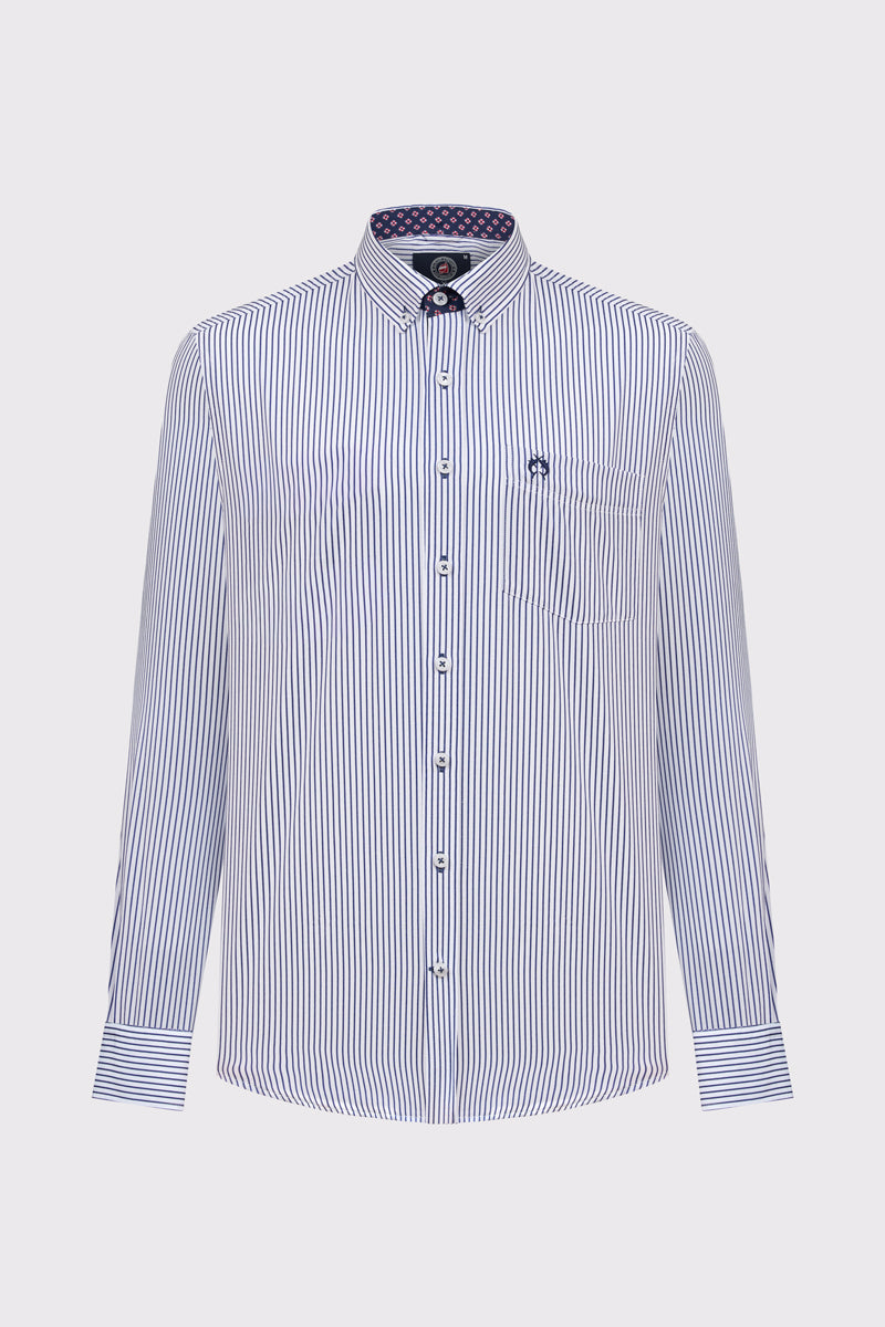 Gestreiftes Button-Down-Hemd – pflegeleicht & klassisch – navy stripe 2 #Farbe_85442 navy stripe 2