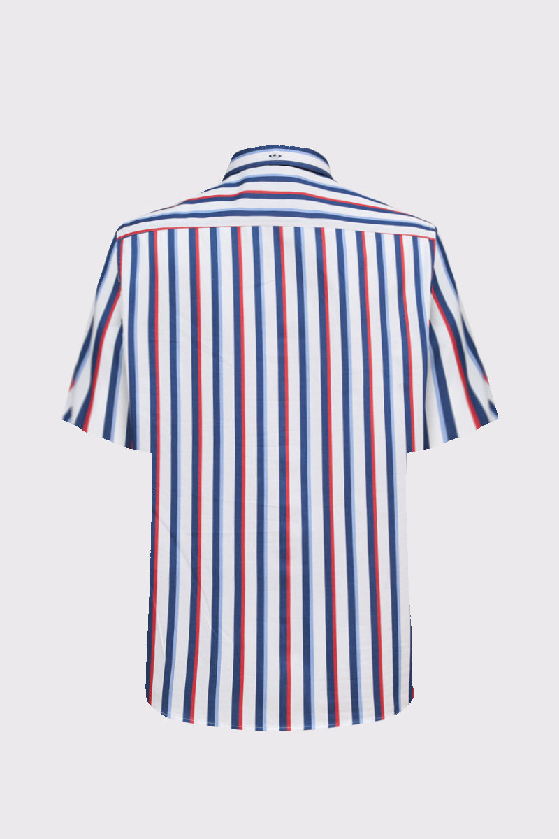 Kurzarmhemd mit Streifen & Button-Down-Kragen – blue stripe 6 #Farbe_83146 blue stripe 6