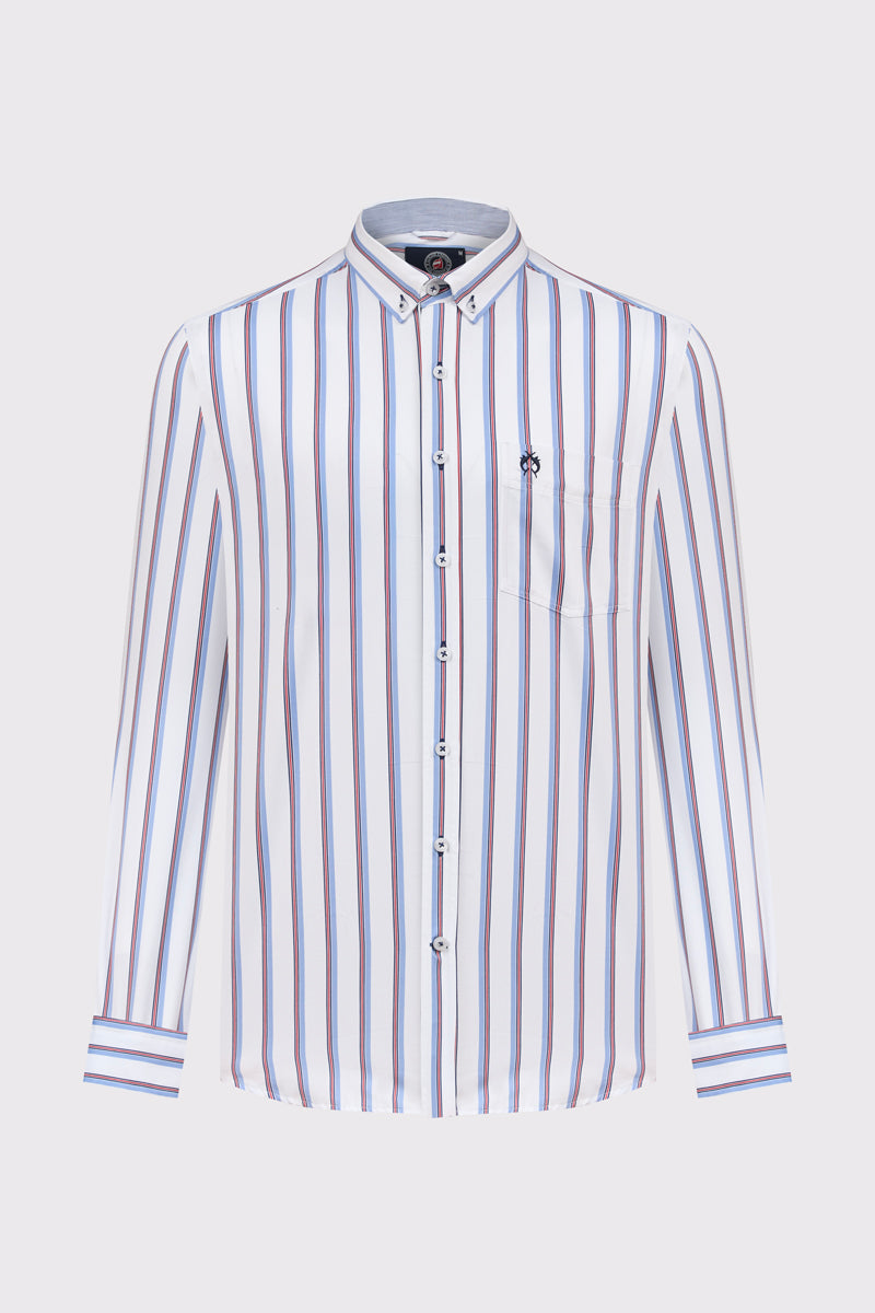 Button-Down-Hemd mit Streifenmuster – modern & ausdrucksstark – blue stripe 5 #Farbe_83145 blue stripe 5