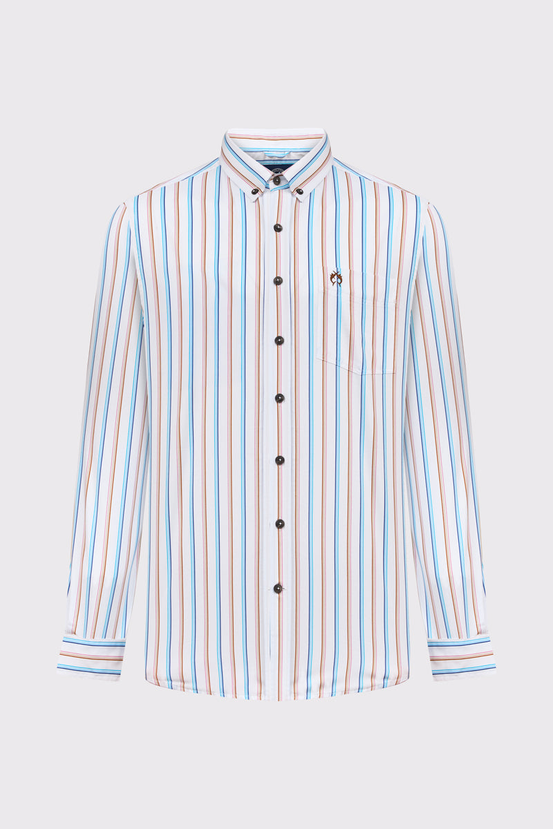 Modern Fit Hemd mit Streifendesign