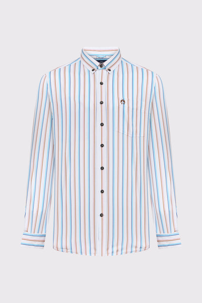 Modern Fit Hemd mit Streifendesign