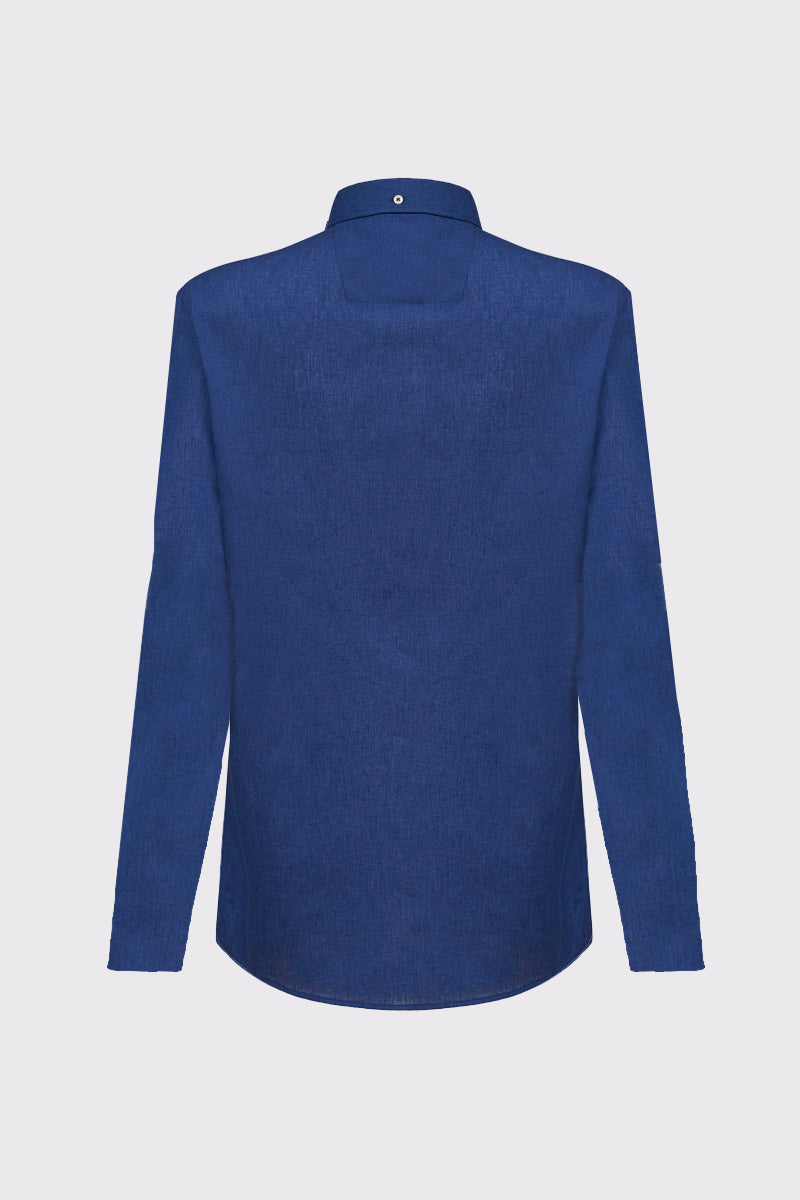 Button-Down-Hemd aus Baumwolle-Leinen – Sommerhemd Regular Fit – night blue #Farbe_86200 night blue