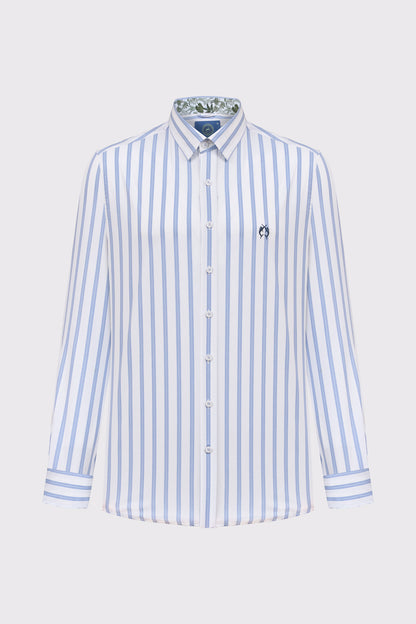Herren Button-Down-Hemd Streifen – Baumwolle-Elasthan, Modern Fit