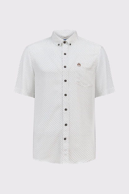 Herren Kurzarmhemd Viskose – Button-Down & Modern Fit