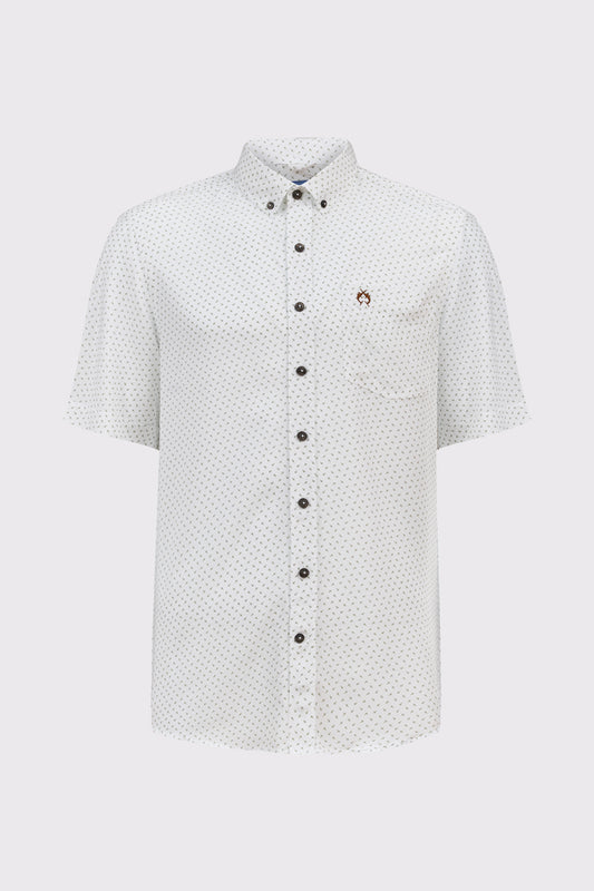 Men's Short-Sleeved Viscose Shirt – Button-Down & Modern Fit