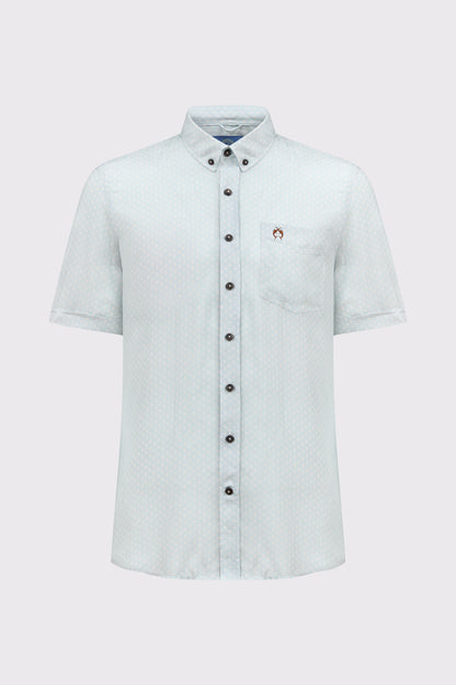 Herren Kurzarmhemd Viskose – Button-Down & Modern Fit