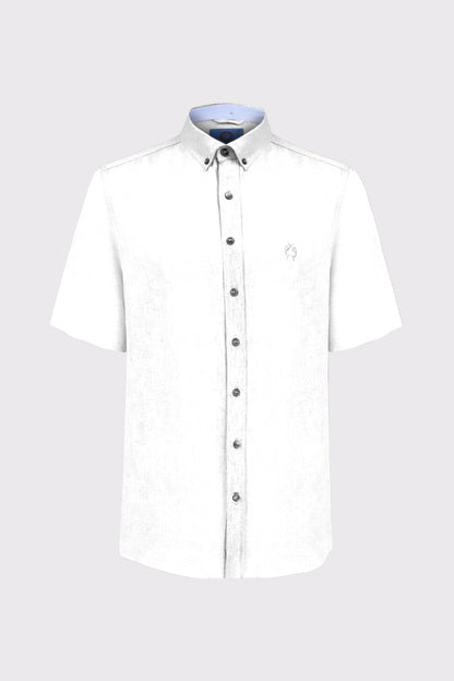 Kurzarm‑Button‑Down‑Hemd aus Leinen‑Baumwolle (1/2 Arm)