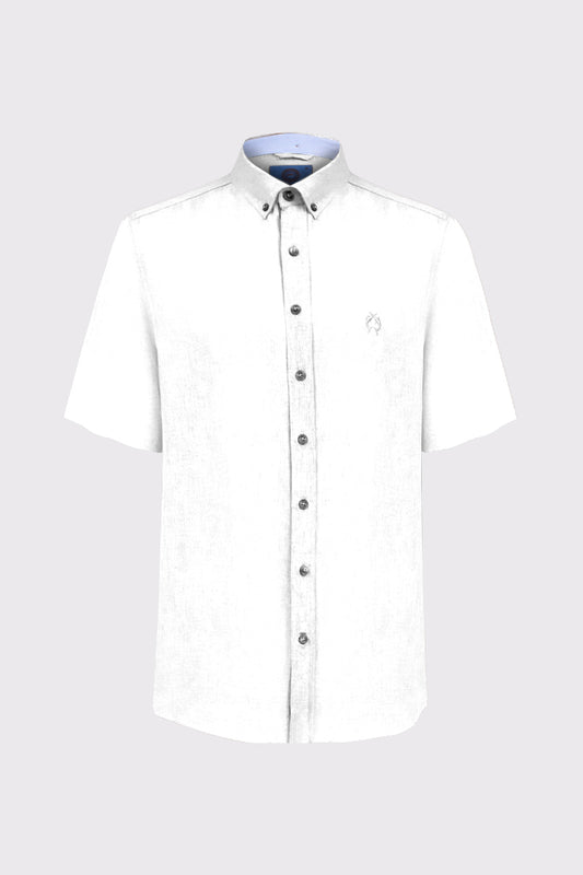 Kurzarm‑Button‑Down‑Hemd aus Leinen‑Baumwolle (1/2 Arm)