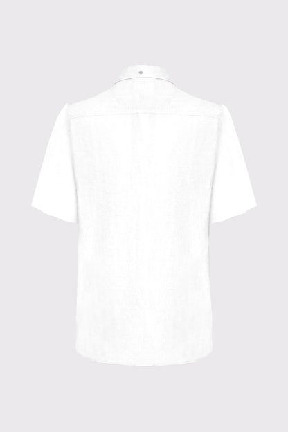 Kurzarm‑Button‑Down‑Hemd aus Leinen‑Baumwolle (1/2 Arm)